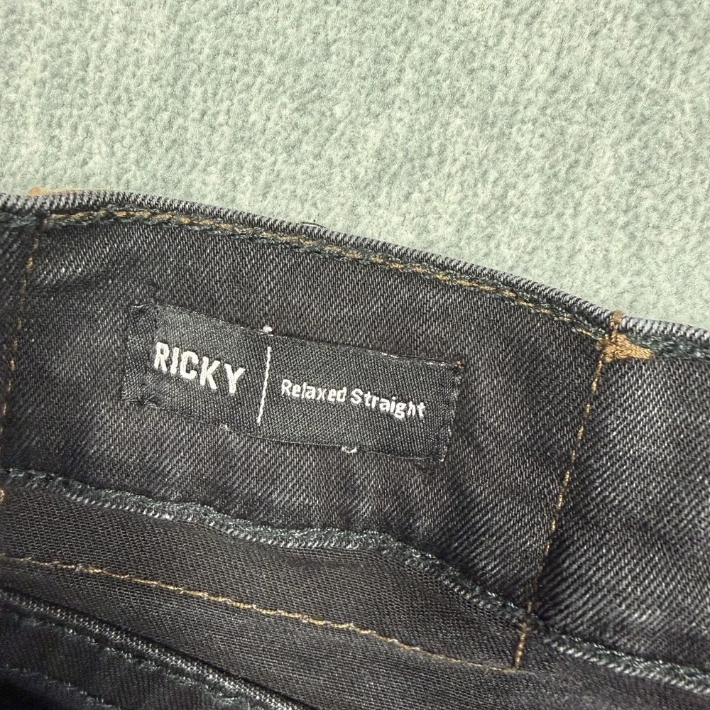 True Religion Jeans Mens 30x32 Black Ricky‎ Relaxed Straight Leg Denim Buddha